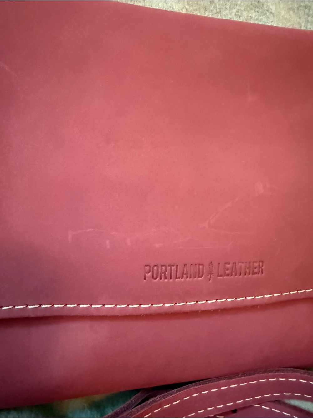Portland Leather Foxglove Pink Crossbody Bag with Adjustable Strap - Picture 5 of 5
